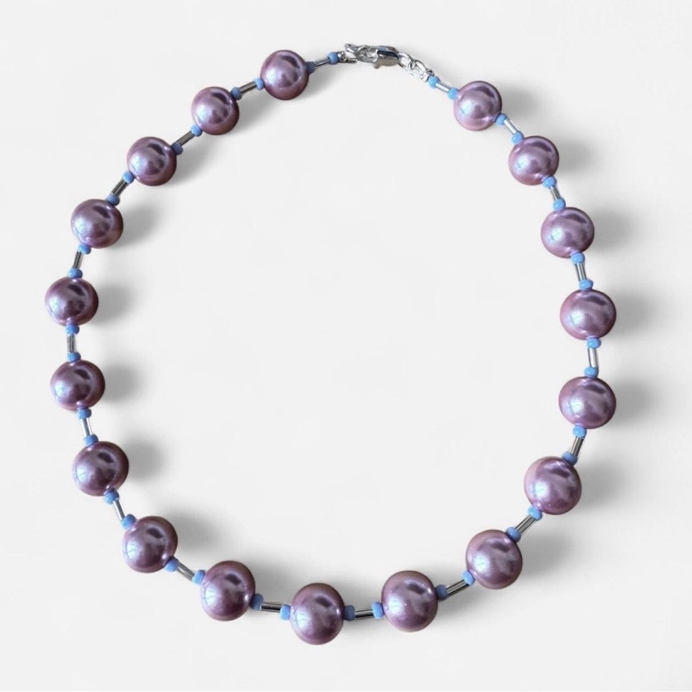 Chunky Purple Beaded Necklace